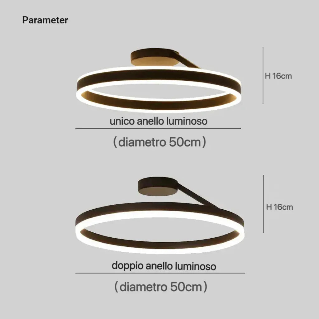 Plafoniera LED  Creativo con Anello Luminoso  per Camera da Letto