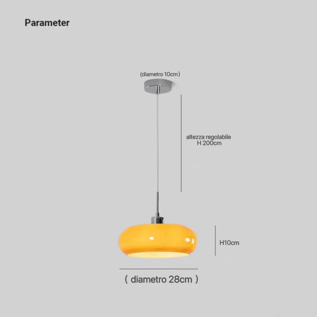 Lampadario a Forma di Zucca in Vetro Creativo per Sala da Pranzo