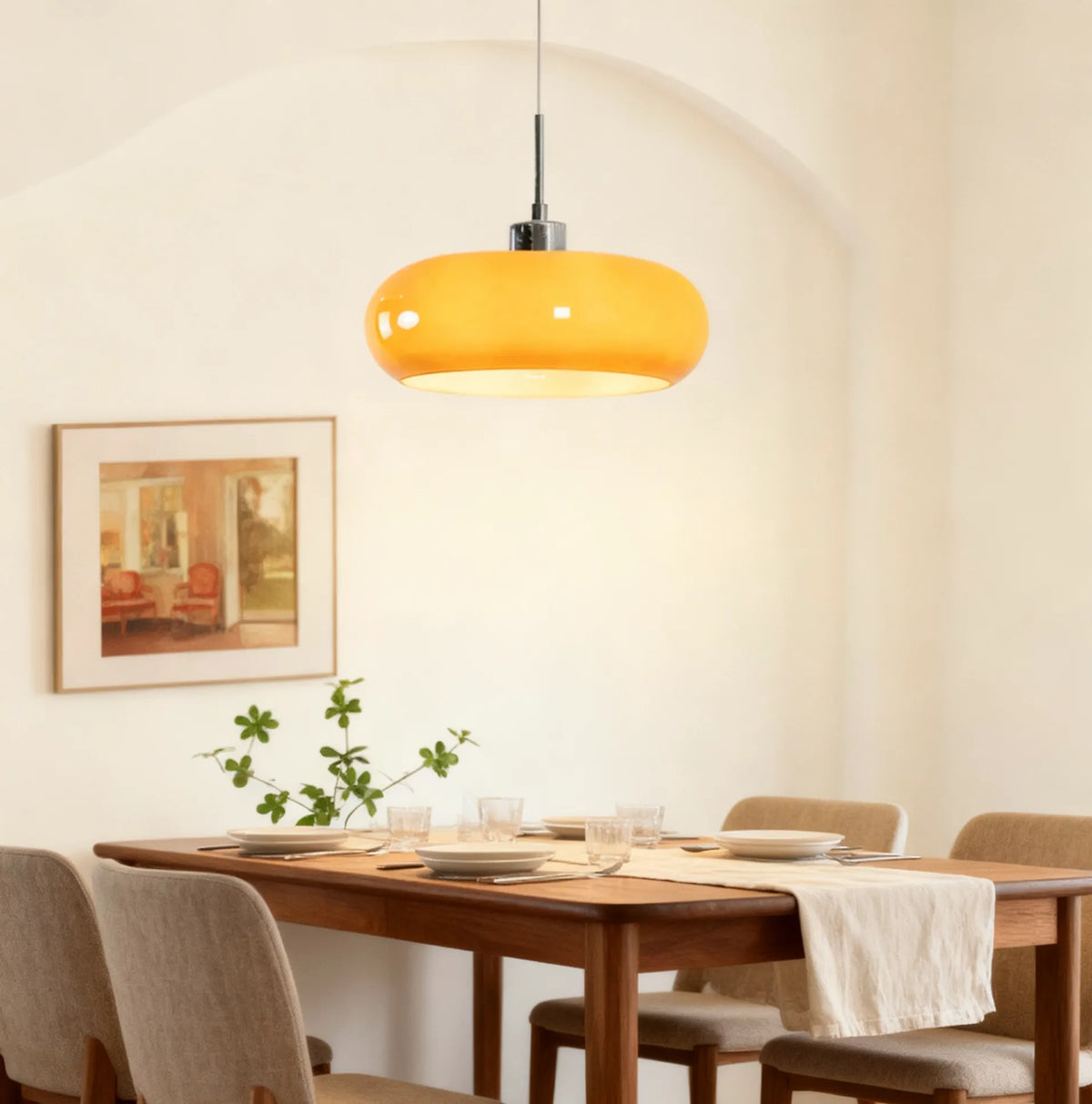 Lampadario a Forma di Zucca in Vetro Creativo per Sala da Pranzo