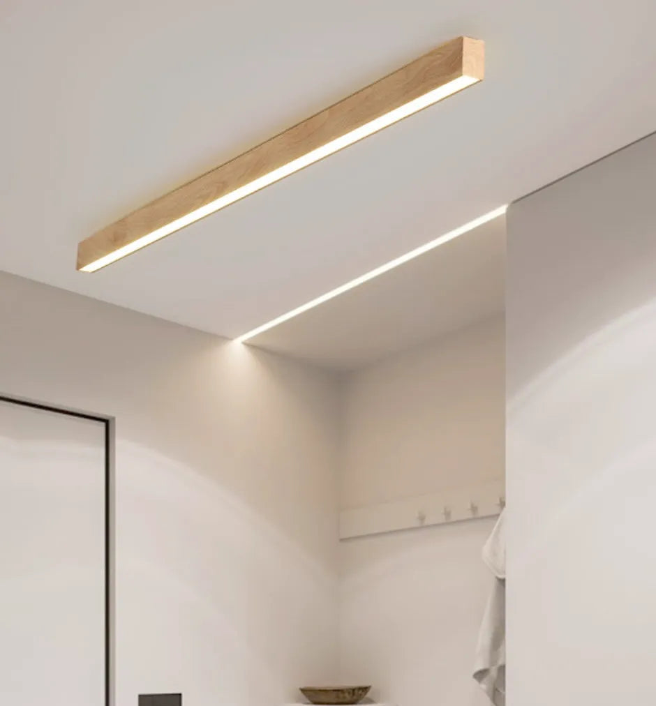 Lampada da Soffitto in Venatura Del Legno Allungata Semplice per Corridoio