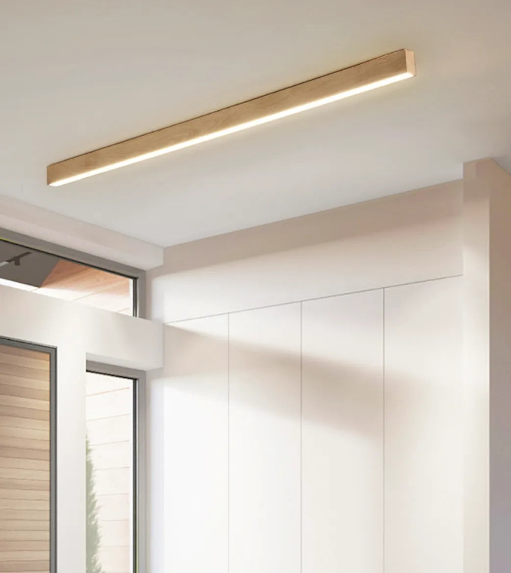 Lampada da Soffitto in Venatura Del Legno Allungata Semplice per Corridoio