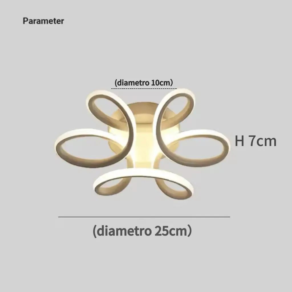 Plafoniera LED Soffitto con Design Artistico Curvo per Corridoio