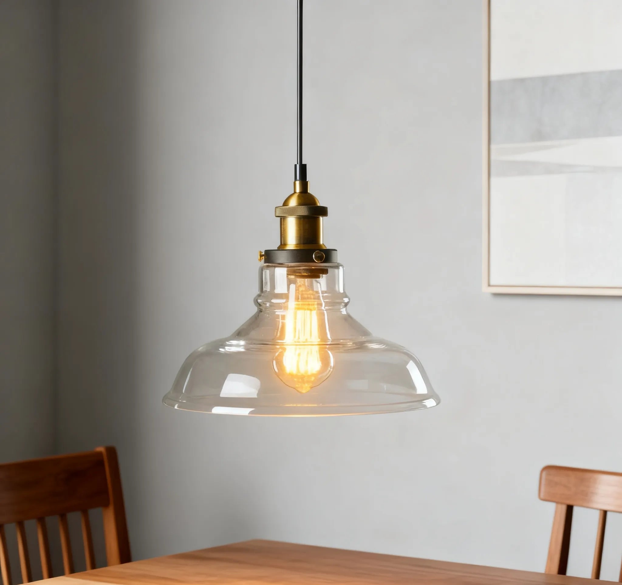 Lampadari per Sala da Pranzo Vintage in Vetro Trasparente
