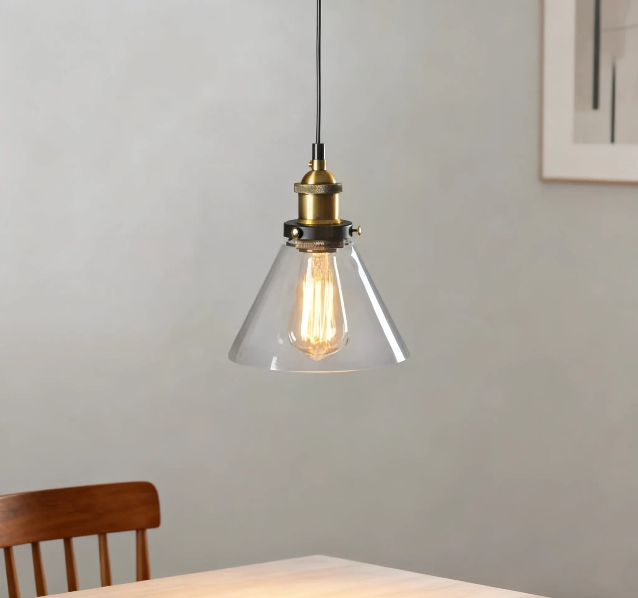 Lampadari per Sala da Pranzo Vintage in Vetro Trasparente
