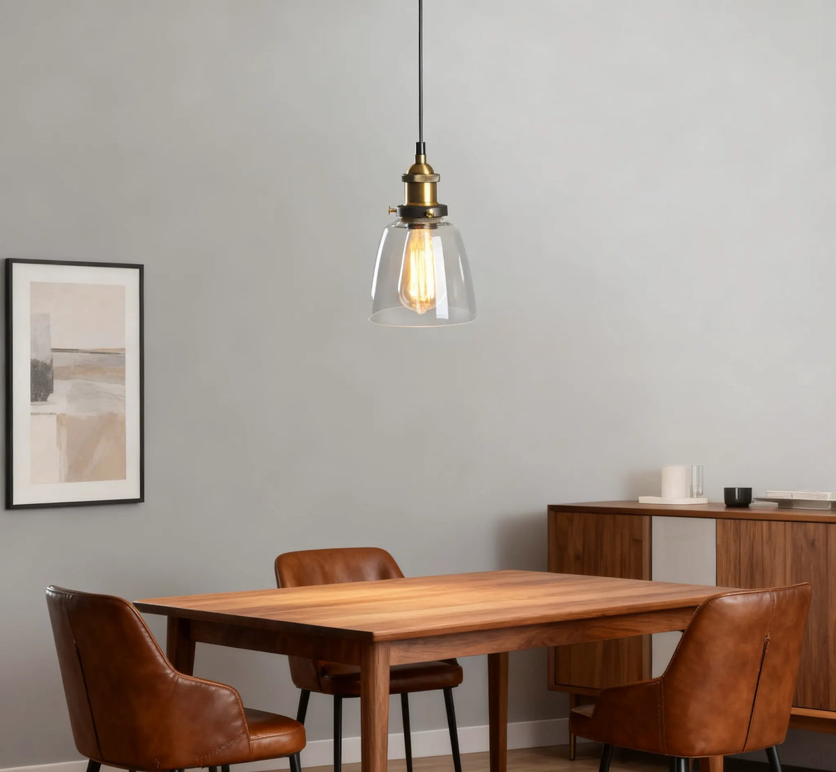 Lampadari per Sala da Pranzo Vintage in Vetro Trasparente