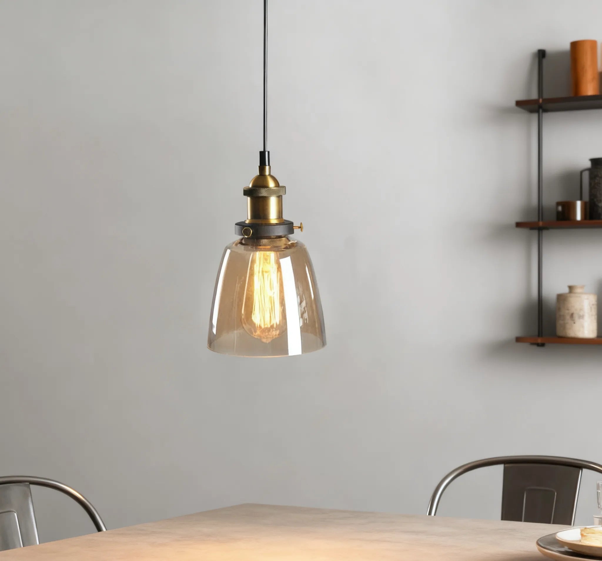 Lampadari per Sala da Pranzo Vintage in Vetro Trasparente