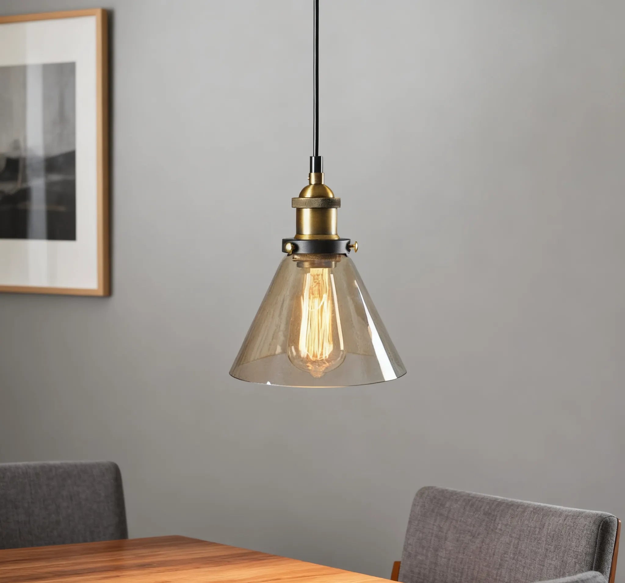 Lampadari per Sala da Pranzo Vintage in Vetro Trasparente