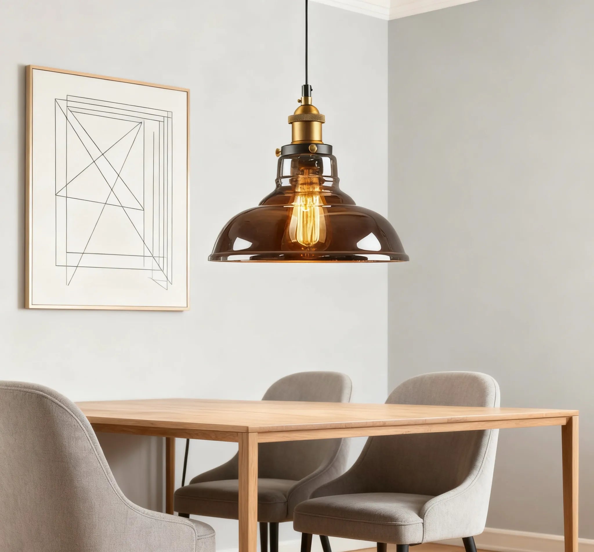 Lampadari per Sala da Pranzo Vintage in Vetro Trasparente