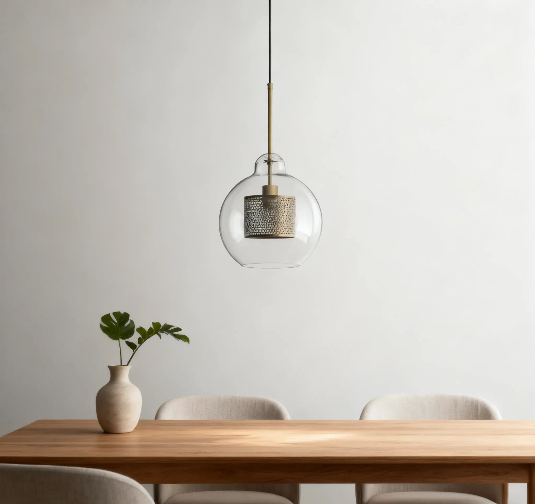 Lampadario a Sfera in Vetro per Sala da Pranzo con Design a Nido d’Ape