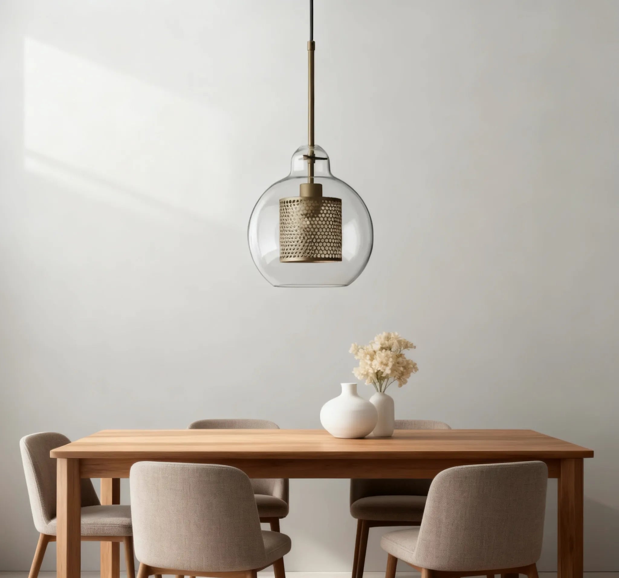 Lampadario a Sfera in Vetro per Sala da Pranzo con Design a Nido d’Ape
