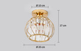 Plafoniera Led Cristallo Corridoio Stile Lanterna in Ferro