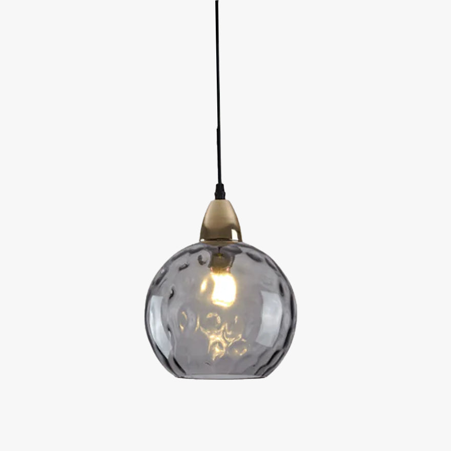 Lampada a Sospensione in Vetro con Motivo Acquatico Stile Nordico