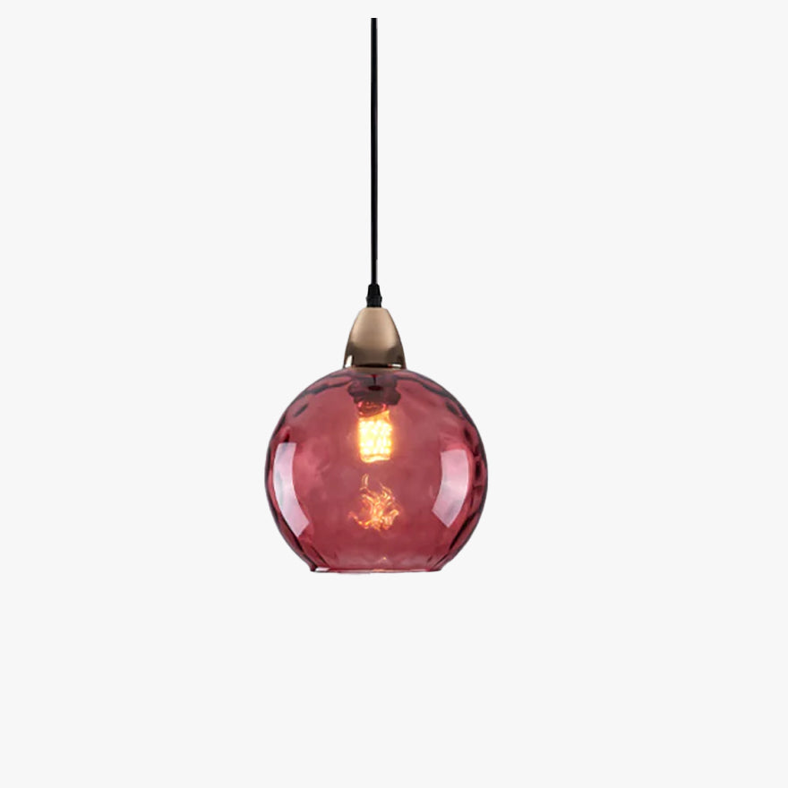 Lampada a Sospensione in Vetro con Motivo Acquatico Stile Nordico