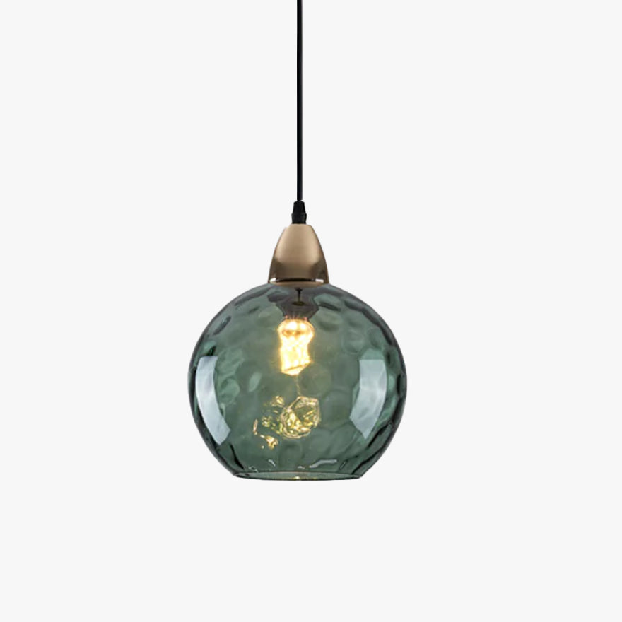 Lampada a Sospensione in Vetro con Motivo Acquatico Stile Nordico