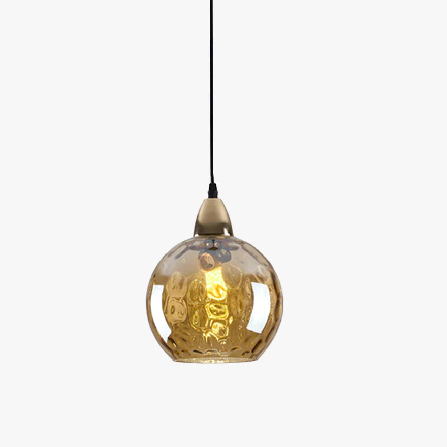 Lampada a Sospensione in Vetro con Motivo Acquatico Stile Nordico