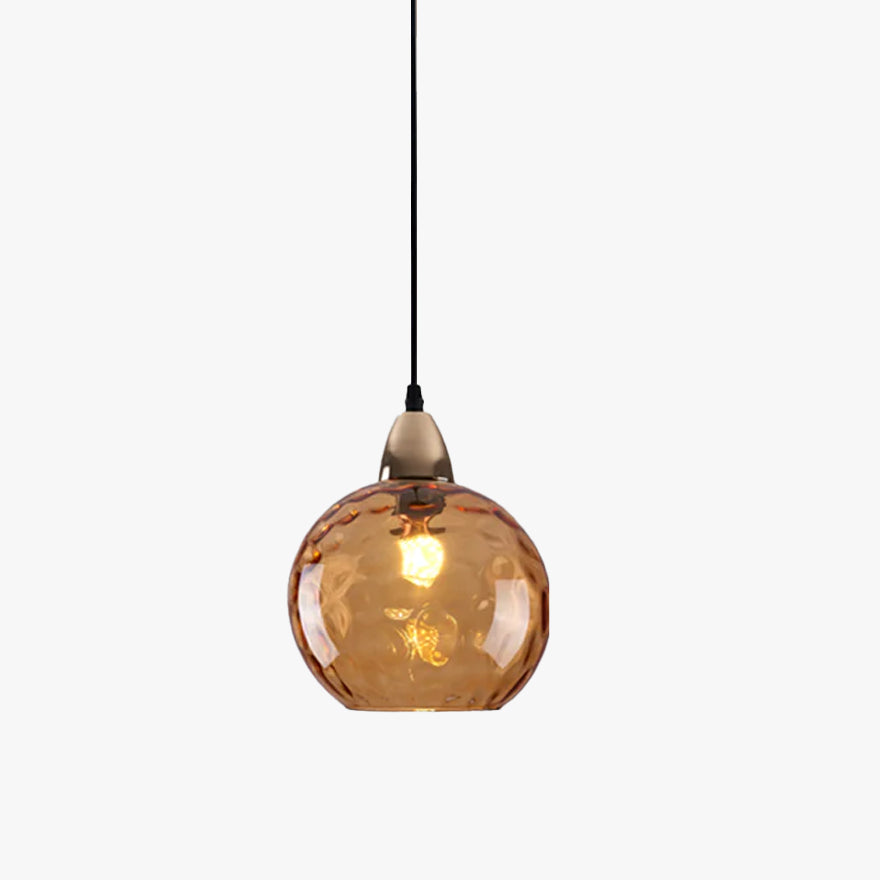 Lampada a Sospensione in Vetro con Motivo Acquatico Stile Nordico
