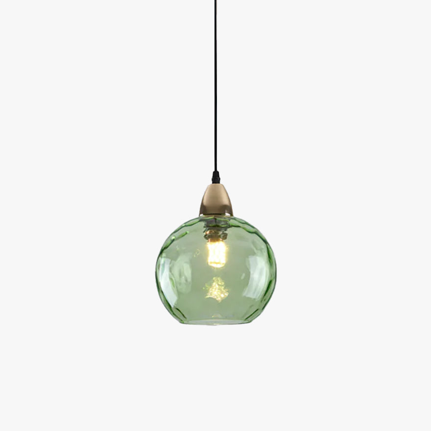 Lampada a Sospensione in Vetro con Motivo Acquatico Stile Nordico