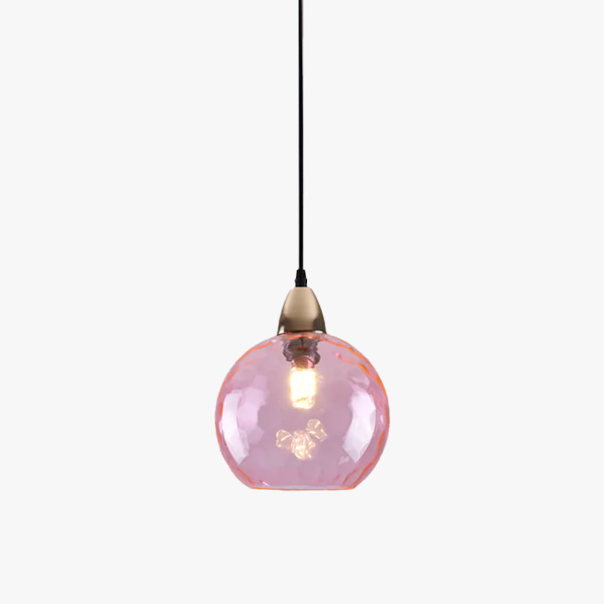 Lampada a Sospensione in Vetro con Motivo Acquatico Stile Nordico