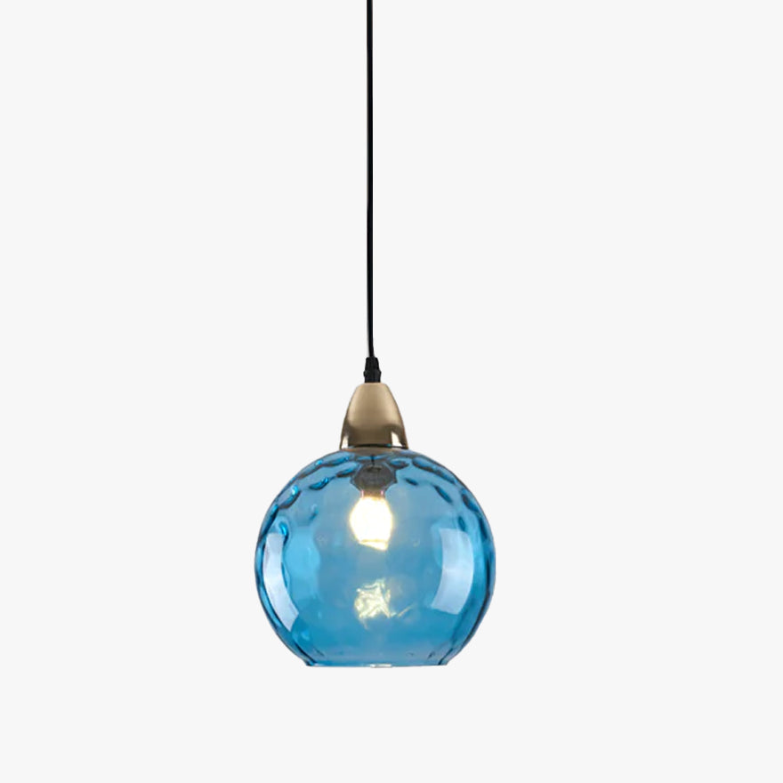 Lampada a Sospensione in Vetro con Motivo Acquatico Stile Nordico
