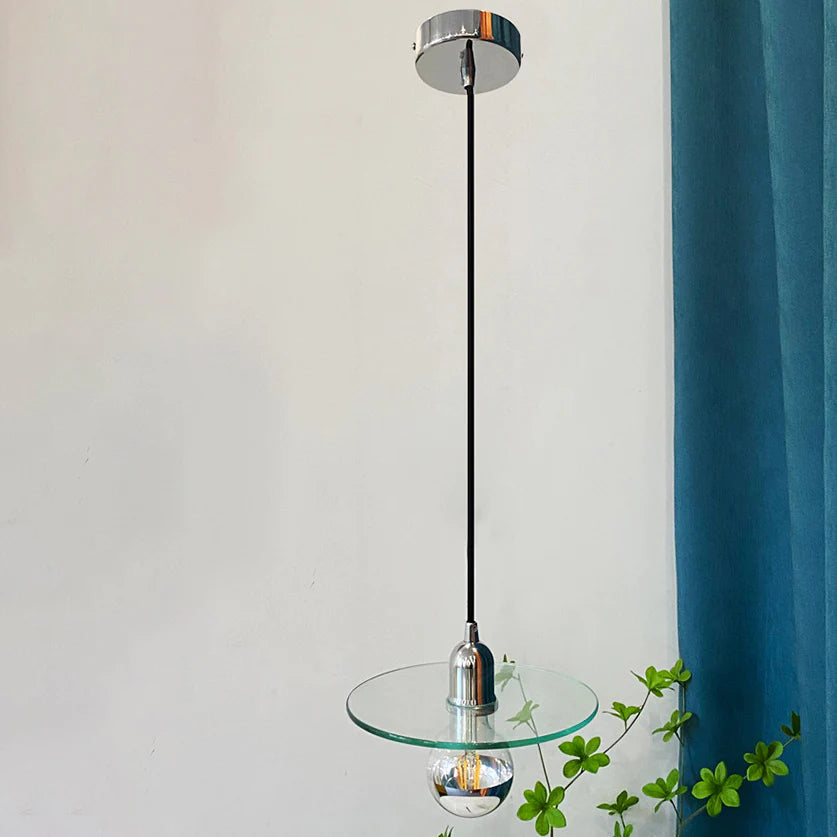 Disc vetro moderno a ciondolo a testa singola luce - clowasit.com