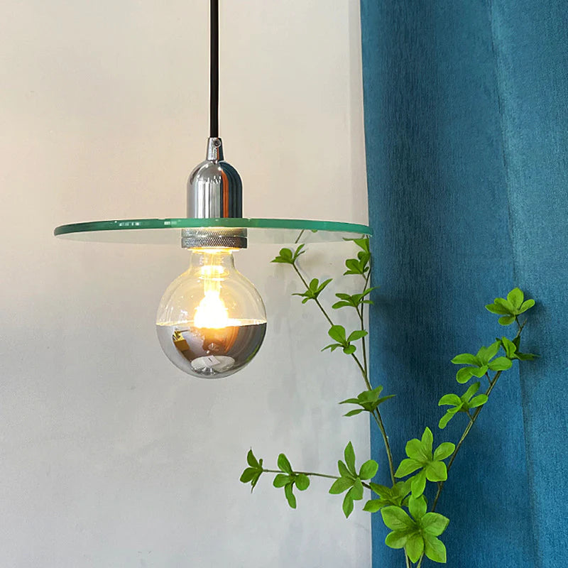 Disc vetro moderno a ciondolo a testa singola luce - clowasit.com