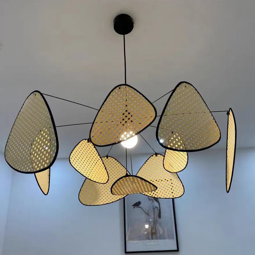 Lampadario da Soffitto Design Creativo in Rattan per Ristorante