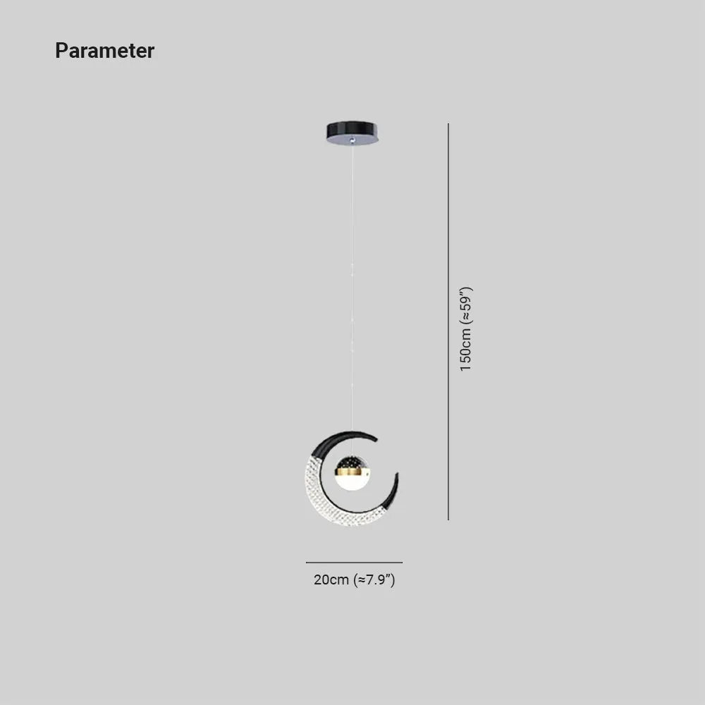 Lampadario con cristalli moderno della luna splendente - clowasit.com