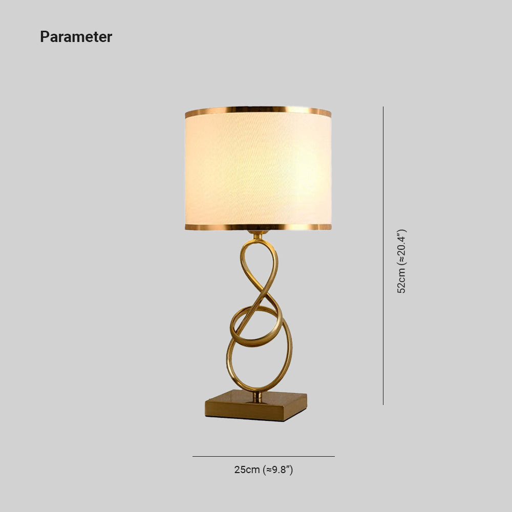 Lampada da tavolo oro elegante forma cilindrica - Clowasit.com