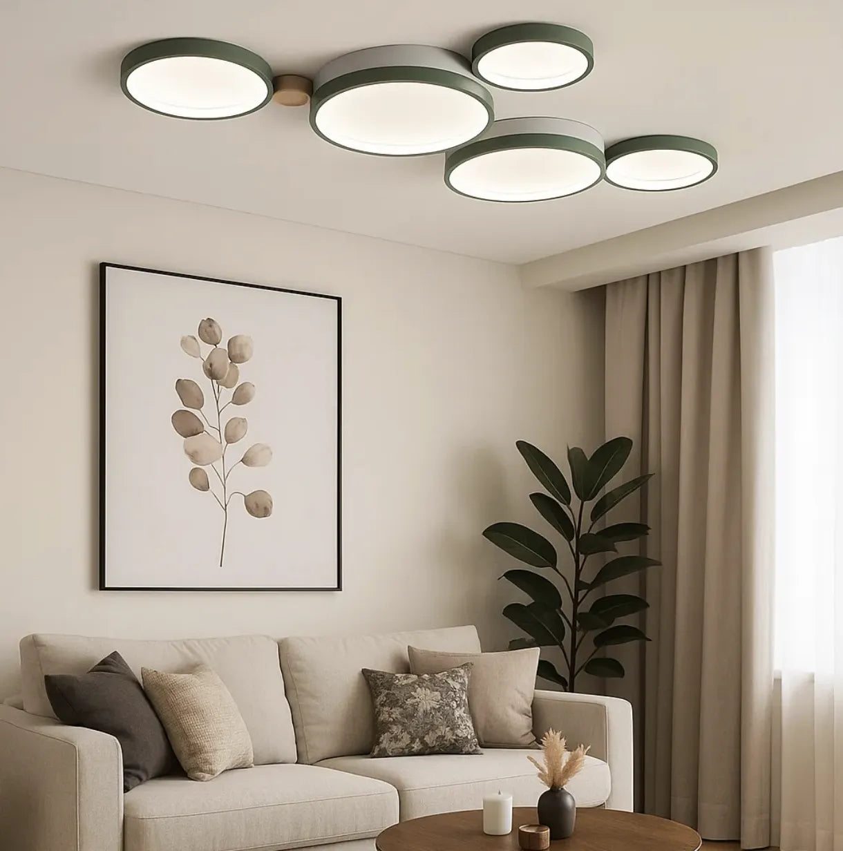 Plafoniera a Soffitto a LED Policiclico in Legno Creativa per Camera