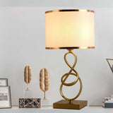 Lampada da tavolo oro elegante forma cilindrica - Clowasit.com