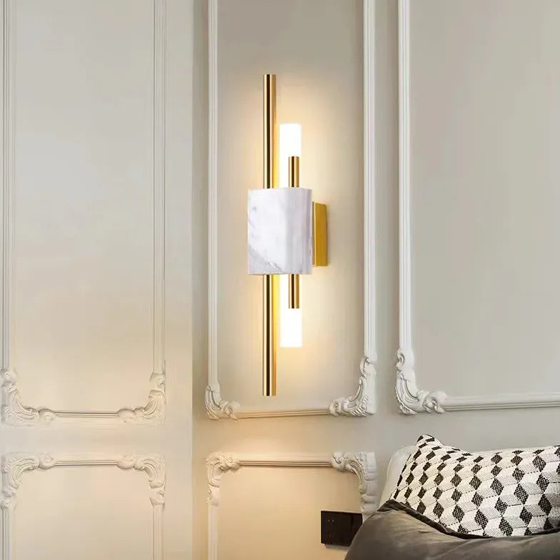 Applique parete led marmo doppia asta - clowasit.com