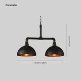 Lampadario ferro industriale nero doppia testa - clowasit.com