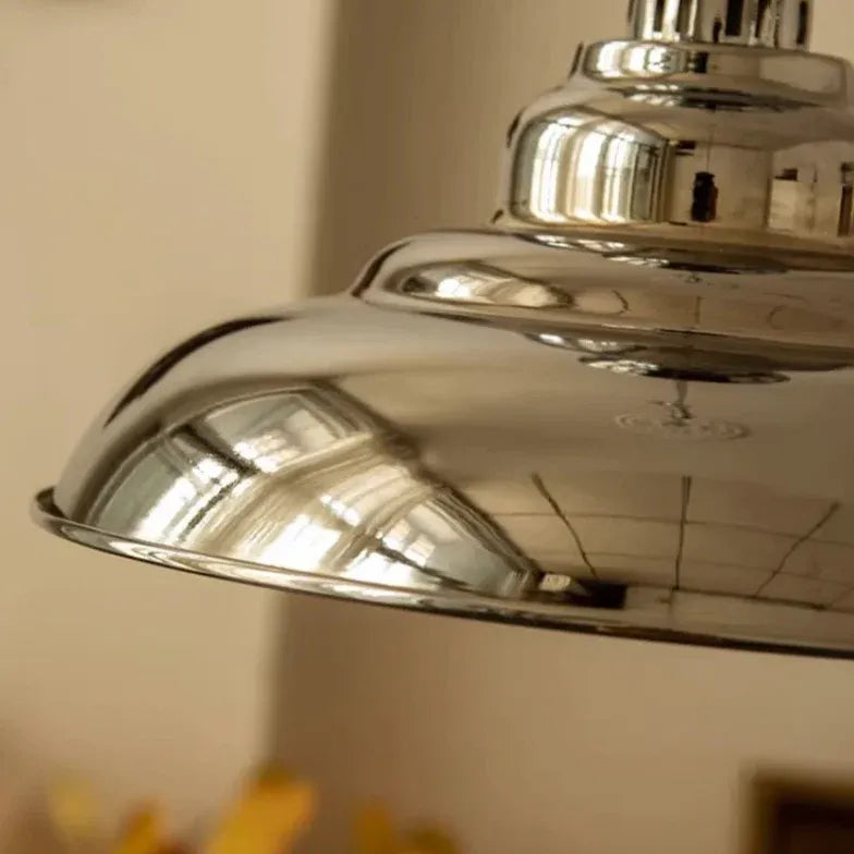 Lampada a sospensione vintage con cupola cromata - clowasit.com