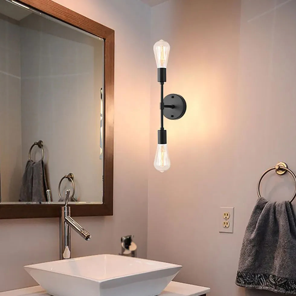 Applique doppia lampada con design elegante nero - clowasit.com