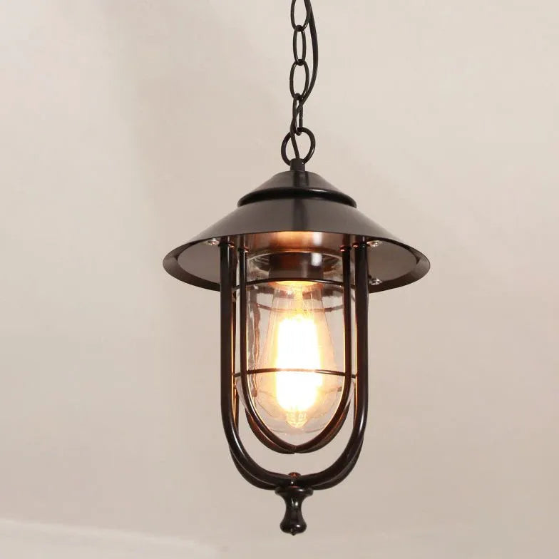 Lampadario retro industriale nero metallo design elegante - clowasit.com