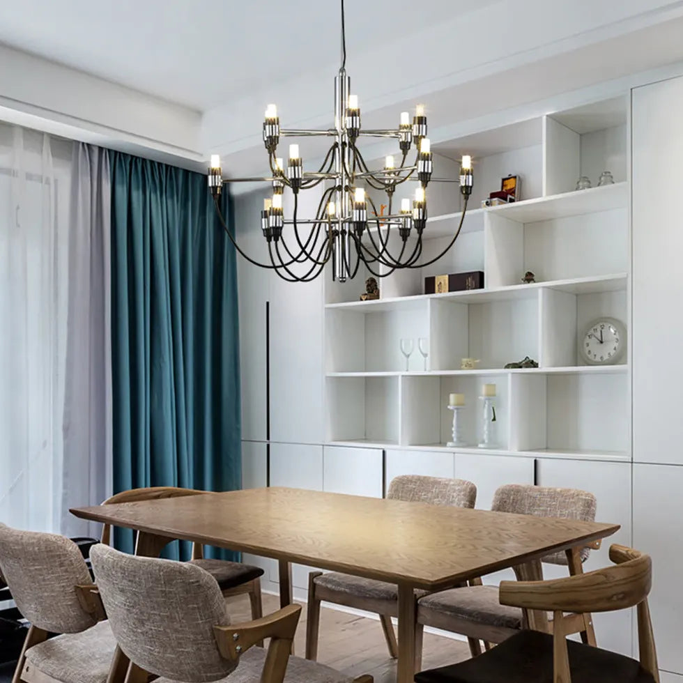 Design Lampadario Elegante Candelabro Nero per Ristorante - clowasit.com
