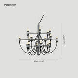 Design Lampadario Elegante Candelabro Nero per Ristorante - clowasit.com