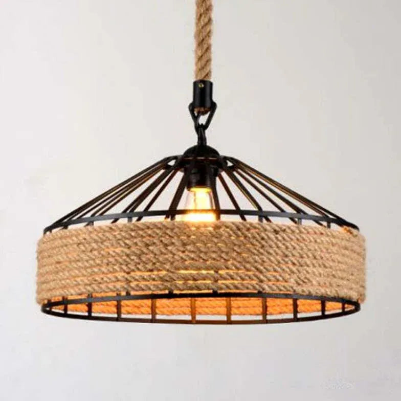 Lampadario a sospensione stile industriale corda metallo - clowasit.com