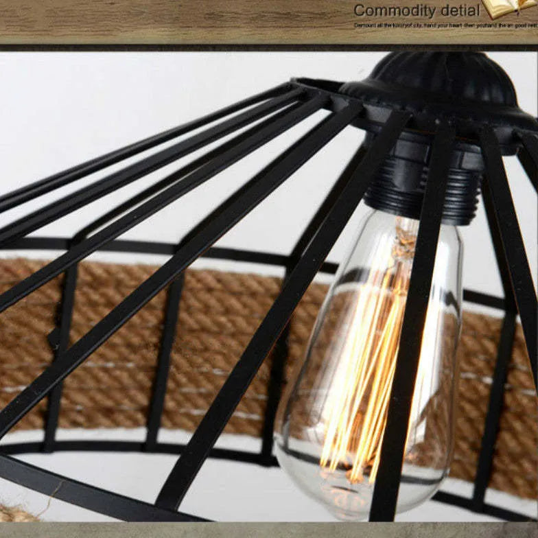 Lampadario a sospensione stile industriale corda metallo - clowasit.com