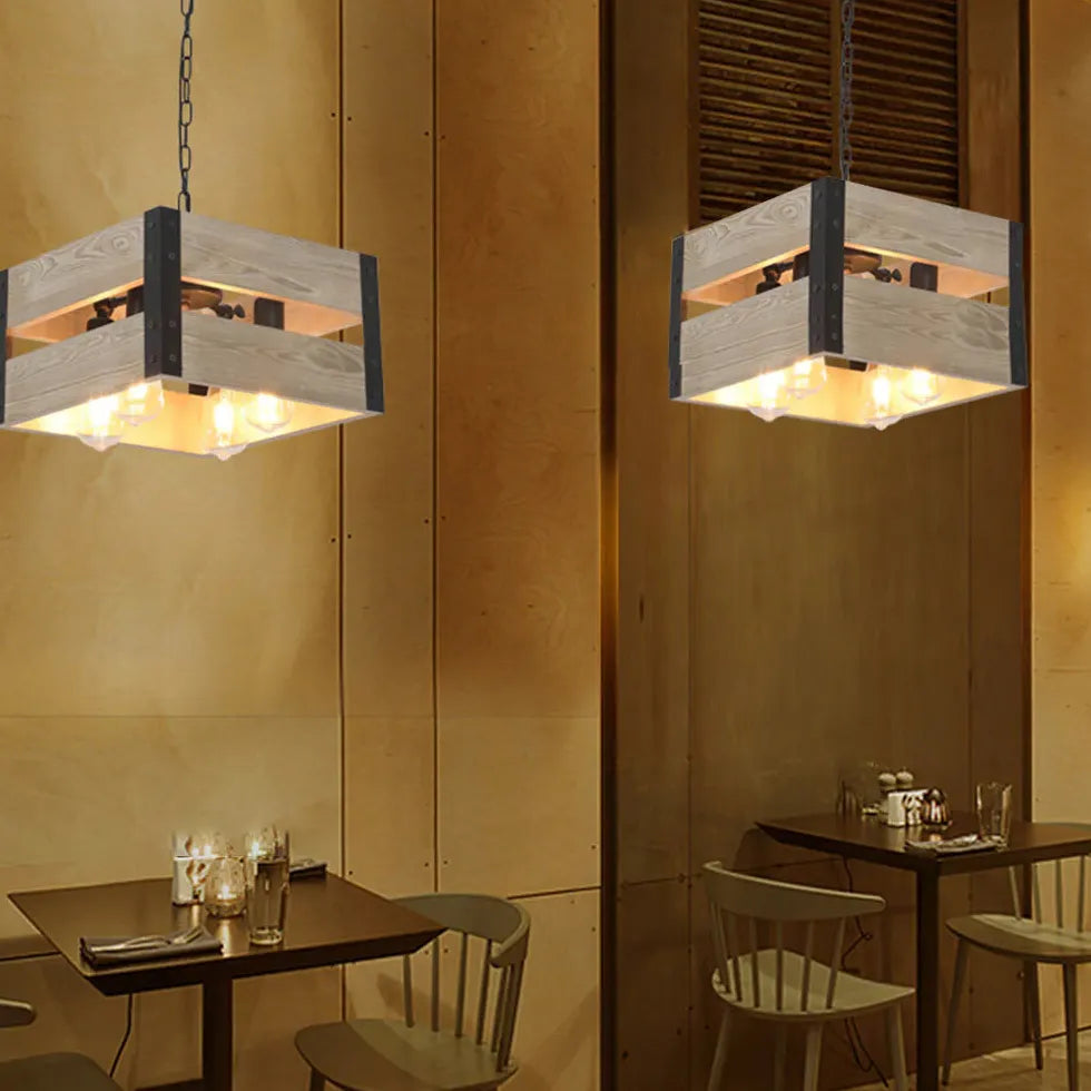 Lampadari in legno rustico elegante per interni - clowasit.com