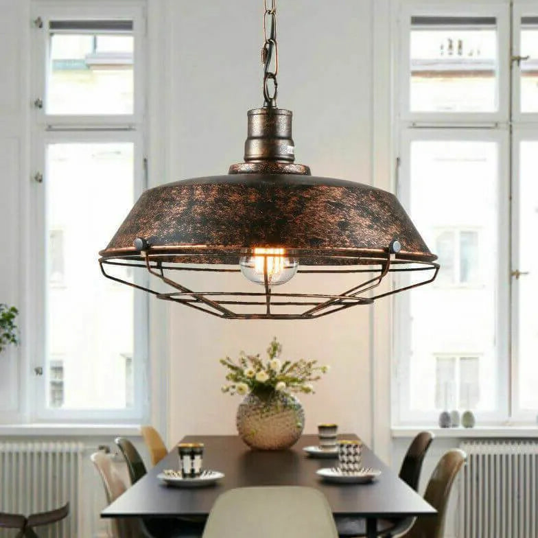 Lampadario industriale effetto antico in stile americano - clowasit.com
