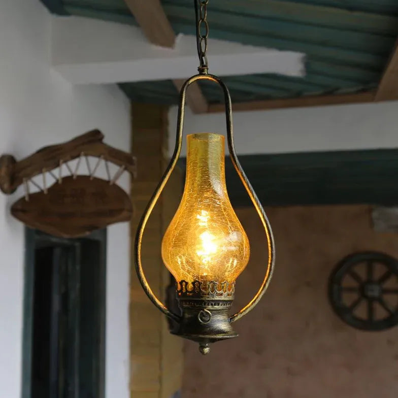 Lampadario a olio in vetro vintage - clowasit.com