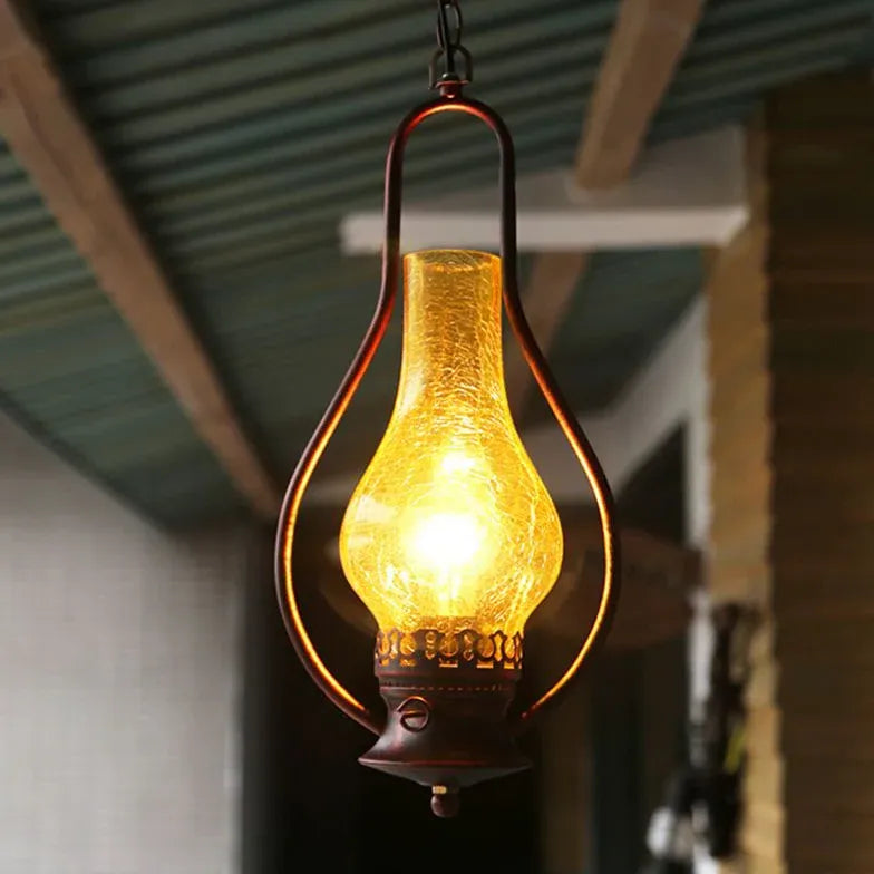 Lampadario a olio in vetro vintage - clowasit.com