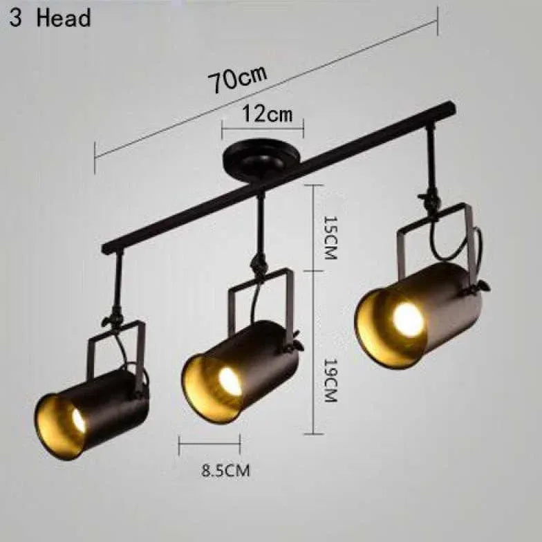Faretti neri da soffitto Tre Lampade Metalliche - clowasit.com