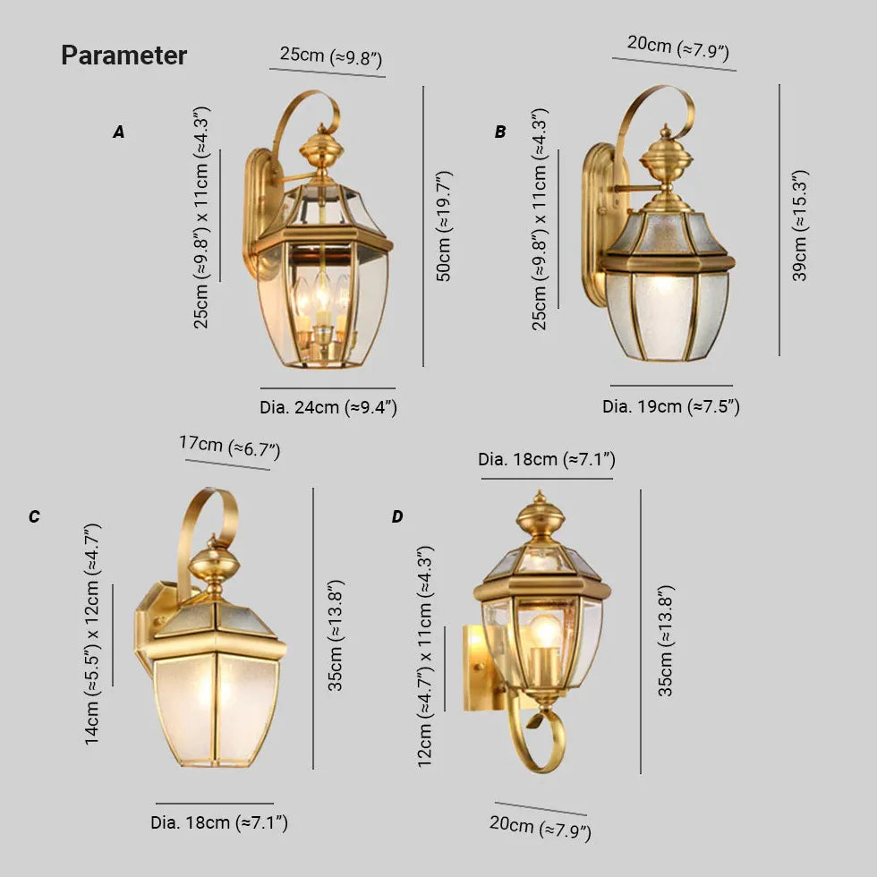 Luci Vintage Da Esterno in Ottone Dorato - clowasit.com