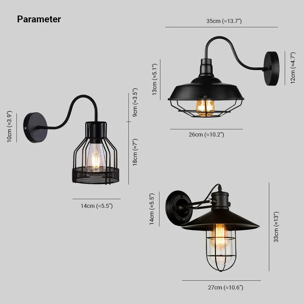 Applique da parete lampadina stile industriale metallo - clowasit.com