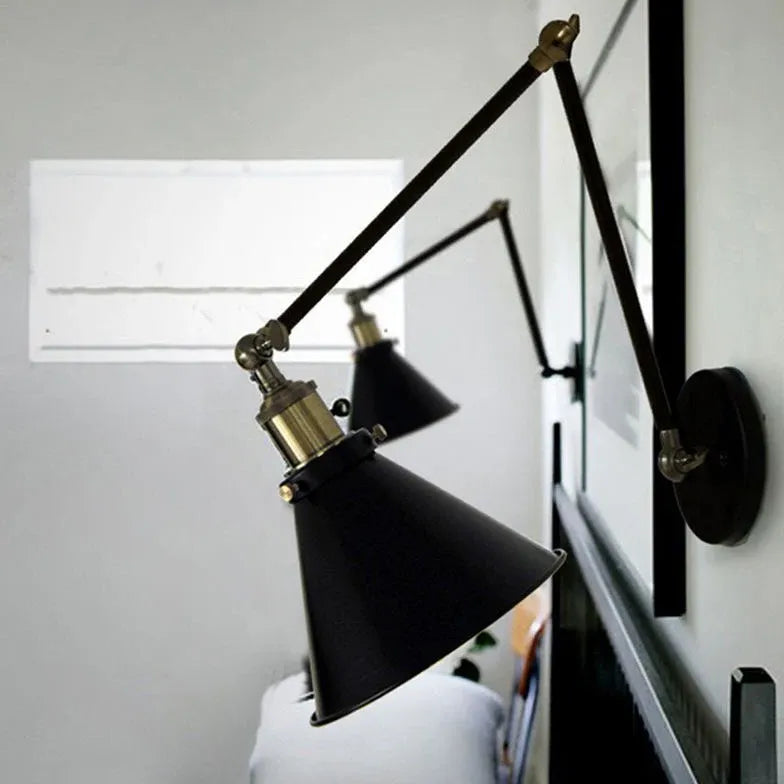 Applique industrial nero design conico metallo - clowasit.com
