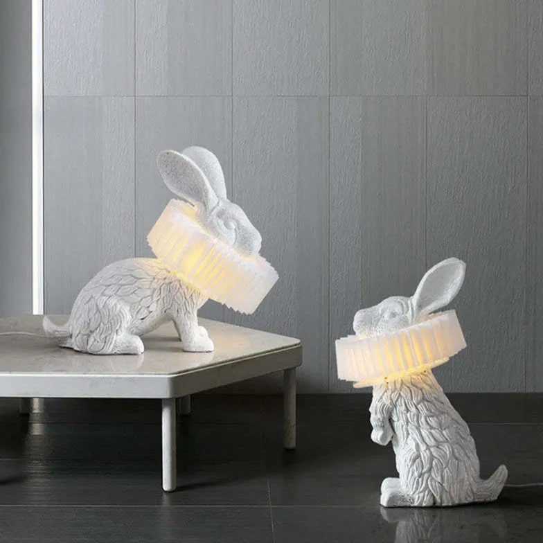 Lampada da tavolo moderna design bianco coniglio - clowasit.com