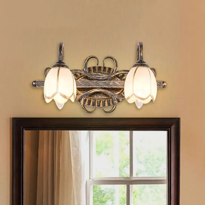 Applique Ottone Vintage Per Bagno Fiorito Antico - clowasit.com