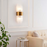Applique Parete Cristallo con Strisce Dorate Eleganti